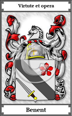 Benent Family Crest Download (JPG)  Book Plated - 150 DPI