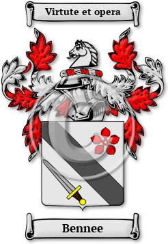 Bennee Family Crest Download (jpg) Legacy Series - 150 DPI