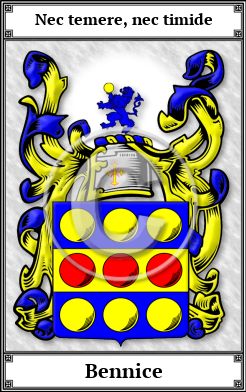 Bennice Family Crest Download (JPG) Book Plated - 600 DPI