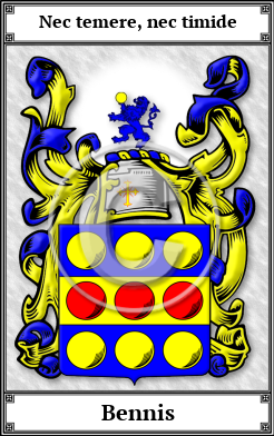 Bennis Family Crest Download (JPG)  Book Plated - 150 DPI