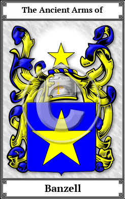 Banzell Family Crest Download (JPG) Book Plated - 600 DPI