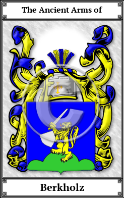 Berkholz Family Crest Download (JPG) Book Plated - 600 DPI
