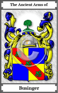 Businger Family Crest Download (JPG) Book Plated - 600 DPI