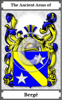 Bergé Family Crest Download (JPG)  Book Plated - 150 DPI