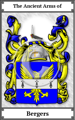 Bergers Family Crest Download (JPG)  Book Plated - 150 DPI