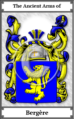 Bergère Family Crest Download (JPG)  Book Plated - 150 DPI