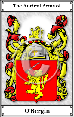 O'Bergin Family Crest Download (JPG)  Book Plated - 150 DPI
