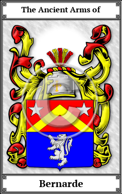 Bernarde Family Crest Download (JPG)  Book Plated - 150 DPI