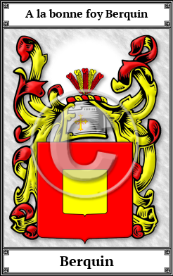 Berquin Family Crest Download (JPG)  Book Plated - 150 DPI