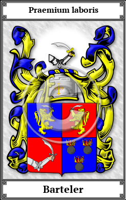 Barteler Family Crest Download (JPG)  Book Plated - 150 DPI