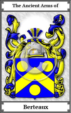 Berteaux Family Crest Download (JPG)  Book Plated - 150 DPI