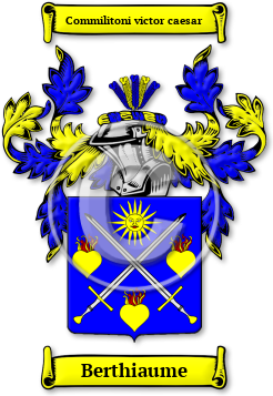 Berthiaume Family Crest Download (JPG) Legacy Series - 600 DPI