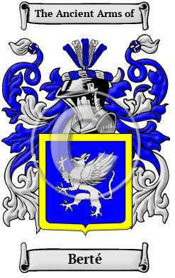 Berté Family Crest Download (JPG) Heritage Series - 300 DPI