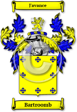 Bartroomb Family Crest Download (jpg) Legacy Series - 150 DPI