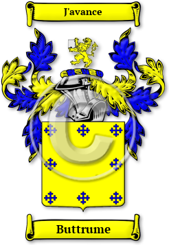 Buttrume Family Crest Download (jpg) Legacy Series - 150 DPI