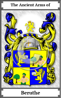 Beruthe Family Crest Download (JPG)  Book Plated - 150 DPI