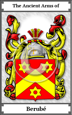 Berubé Family Crest Download (JPG) Book Plated - 600 DPI