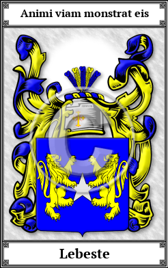 Lebeste Family Crest Download (JPG)  Book Plated - 150 DPI