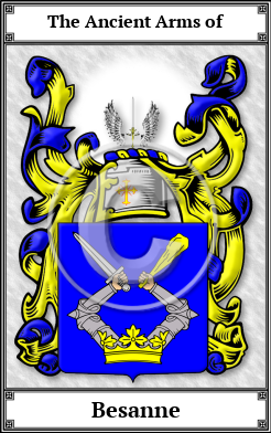 Besanne Family Crest Download (JPG) Book Plated - 600 DPI