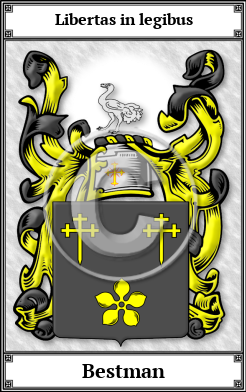 Bestman Family Crest Download (JPG)  Book Plated - 150 DPI