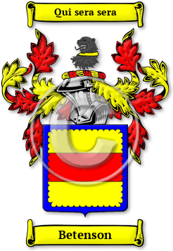 Betenson Family Crest Download (jpg) Legacy Series - 150 DPI