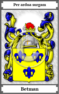 Betman Family Crest Download (JPG)  Book Plated - 150 DPI