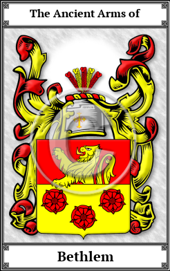 Bethlem Family Crest Download (JPG)  Book Plated - 150 DPI