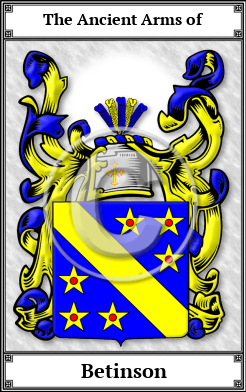 Betinson Family Crest Download (JPG)  Book Plated - 150 DPI