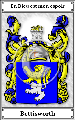 Bettisworth Family Crest Download (JPG)  Book Plated - 150 DPI