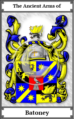 Batoney Family Crest Download (JPG) Book Plated - 600 DPI
