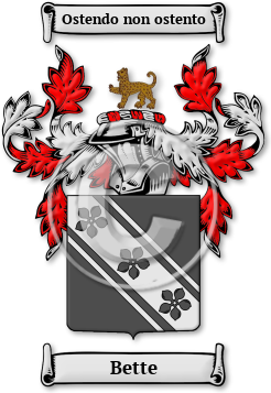 Bette Family Crest Download (jpg) Legacy Series - 150 DPI