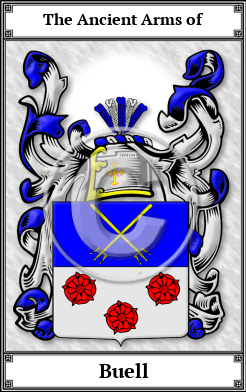 Buell Family Crest Download (JPG)  Book Plated - 150 DPI