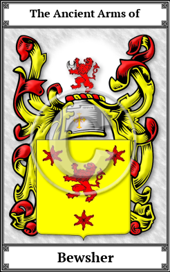 Bewsher Family Crest Download (JPG)  Book Plated - 150 DPI
