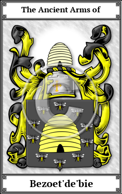 Bezoet'de'bie Family Crest Download (JPG)  Book Plated - 150 DPI