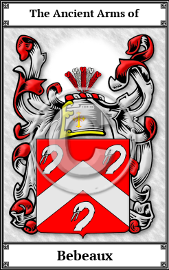 Bebeaux Family Crest Download (JPG)  Book Plated - 150 DPI