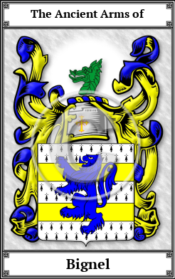 Bignel Family Crest Download (JPG)  Book Plated - 150 DPI