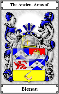 Bienau Family Crest Download (JPG)  Book Plated - 150 DPI