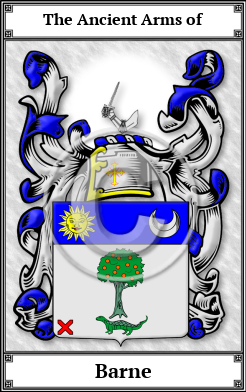 Barne Family Crest Download (JPG)  Book Plated - 150 DPI