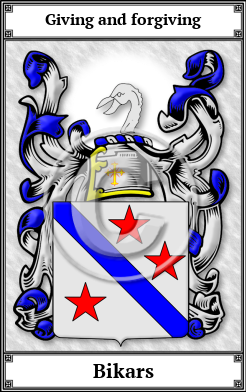 Bikars Family Crest Download (JPG)  Book Plated - 150 DPI