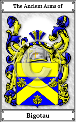 Bigotau Family Crest Download (JPG)  Book Plated - 150 DPI