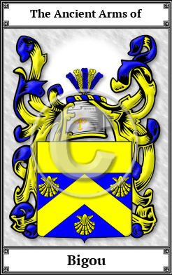 Bigou Family Crest Download (JPG)  Book Plated - 150 DPI