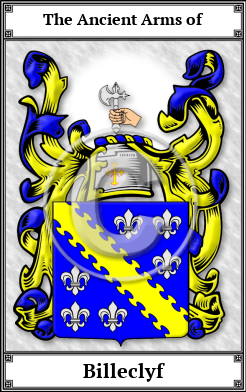 Billeclyf Family Crest Download (JPG) Book Plated - 600 DPI
