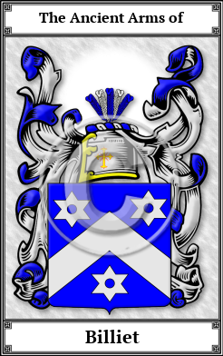 Billiet Family Crest Download (JPG)  Book Plated - 150 DPI