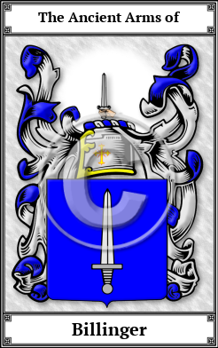 Billinger Family Crest Download (JPG)  Book Plated - 150 DPI