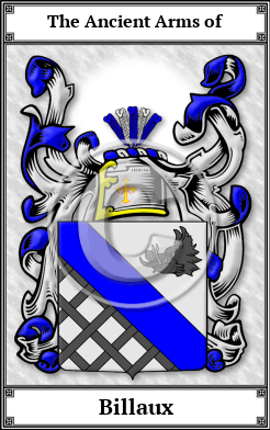 Billaux Family Crest Download (JPG)  Book Plated - 150 DPI