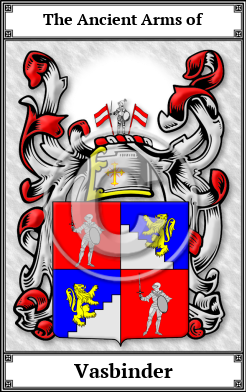 Vasbinder Family Crest Download (JPG) Book Plated - 600 DPI