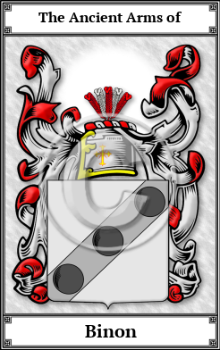 Binon Family Crest Download (JPG) Book Plated - 600 DPI
