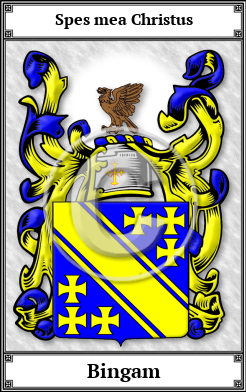 Bingam Family Crest Download (JPG)  Book Plated - 150 DPI
