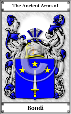 Bondì Family Crest Download (JPG)  Book Plated - 150 DPI