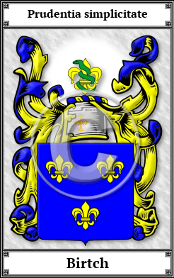 Birtch Family Crest Download (JPG)  Book Plated - 150 DPI